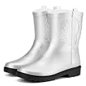 HISEA Western Cowboy Kids Rain Boots, Toddler Rubber Boots for Boys Girls