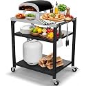Hisencn 3-Shelf Pizza Oven Table with Lockable Wheels,31.5"L x 24"W