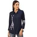 Hisham Women39s Rayon Embroidered Regular Top Green