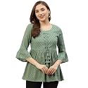 Hisham Women39s Stylish Rayon Printed Flared Top