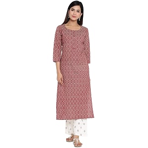 Hisham Womens Rayon Printed Straight Kurta Palazzo
