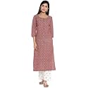 Hisham Womens Rayon Printed Straight Kurta Palazzo