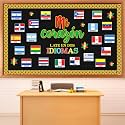 Hispanic Heritage Month Classroom Bulletin Board Set Spanish English Classroom Decoration Latino American Border Motivational Cutouts for Back to School Wall Home National Flag Decor Party Supplies