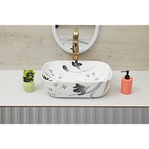hisre ceramic tabletop washbasintabletop marble basincountertop basin for living roombathroom sink 18 x 13 x 55 inch