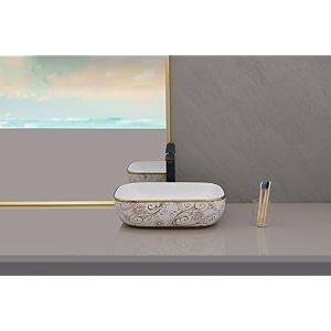 hisre ceramic tabletop washbasintabletop marble basincountertop basin for living roombathroom sink 18 x 13 x 55 inch