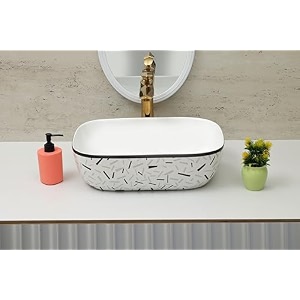 hisre ceramic tabletop washbasintabletop marble basincountertop basin for living roombathroom sink 18 x 13 x 55 inch