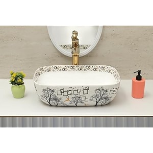 hisre ceramic tabletop washbasintabletop marble basincountertop basin for living roombathroom sink 18 x 13 x 55 inch
