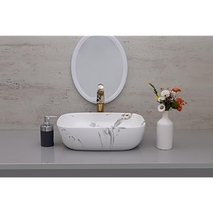 hisre ceramic tabletop washbasintabletop marble basincountertop basin for living roombathroom sink 18 x 13 x 55 inch