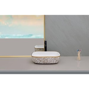 hisre ceramic tabletop washbasintabletop marble basincountertop basin for living roombathroom sink 18 x 13 x 55 inch