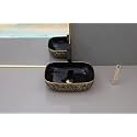 Hisre Ceramic Tabletop Washbasin/Tabletop Marble Basin/Countertop Basin for Living Room/Bathroom Sink (18 x 13 x 5.5 Inch)