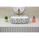 Hisre Ceramic Tabletop Washbasin/Tabletop Marble Basin/Countertop Basin for Living Room/Bathroom Sink (18 x 13 x 5.5 Inch)