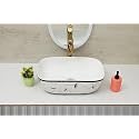 Hisre Ceramic Tabletop Washbasin/Tabletop Marble Basin/Countertop Basin for Living Room/Bathroom Sink (18 x 13 x 5.5 Inch)