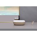 Hisre Ceramic Tabletop Washbasin/Tabletop Marble Basin/Countertop Basin for Living Room/Bathroom Sink (18 x 13 x 5.5 Inch)