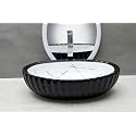 HISRE Designer Table Top Vessel Sink Wash Basin For Bathroom | Ceramic Bathroom Sink | Wash Basin Over Counter (19 x 13.5 x 5.5 Inch) (Style - 2) CE3303