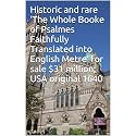 Historic and rare ‘The Whole Booke of Psalmes Faithfully Translated into English Metre’ for sale $31 million; USA original 1640