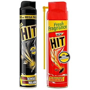 hit flying insect killer - mosquito amp fly killer spray  instant kill  protection from dengue amp malaria 700ml amp crawling insect killer  cockroach killer spray  fresh fragrance 320ml