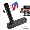 Hitch Flag Pole Holder, Flagpole Hitch Mount Universal, Angled Flag Pole Holder, Fit for 2 inch Hitch Receiver, Compatible with Trailer Truck Jeep RV Pickup