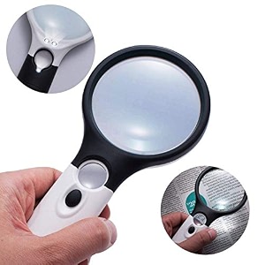 reading magnifier loupe glasses 10x with rosewood handle for book and newspaper reading insect and hobby observation classroom science 10x handheld magnifier glass mglass - 10x