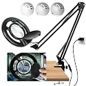 HITTI 2200 Lumens 12X Long Magnifying Glass with Light and Stand
