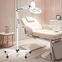 HITTI 2200 Lumens 12X Magnifier Esthetician Light, 5 Wheel Rolling Base