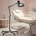 HITTI 2200 Lumens 12X Magnifier Esthetician Light, 5 Wheel Rolling Base