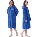 Hiturbo Microfiber Towel Surf Poncho: Absorbent Zippered Changing Robe