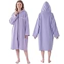 Hiturbo Microfiber Towel Surf Poncho: Absorbent Zippered Changing Robe