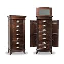 Hives & Honey Holly Standing Jewelry Armoire with Mirror, Flip-Top Vanity, Necklace Hooks & 7 Drawers, Wooden Jewelry Storage Cabinet