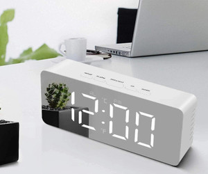 hiwaga digital white silver clock