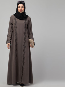HIZFASON Nida Matte Self Design Abaya With
