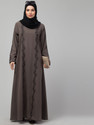 HIZFASON Nida Matte Self Design Abaya With