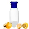 hjn Glass Pitcher with glass cup Water Carafe with Lid, Fridge Water Jug Cold or Hot Beverages, Iced Tea, Milk, Juice 830ml/28oz & clear cup lid (Glass Pitcher-Cricket Blue cup lid)