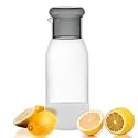 hjn Glass Pitcher Glass Water Carafe with Cup Lid, Fridge Water Jug Cold or Hot Beverages, Iced Tea, Milk, Juice 830ml/28oz & clear cup lid (Glass Pitcher-Gray cup lid)
