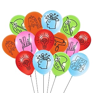 HK balloons 30Pcs Gold White Black Printed