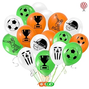 HK balloons 30Pcs Green White Orange Printed