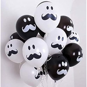hk balloons 30pcs printed rubber balloons black amp white mustache printed balloons