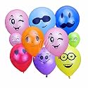 HK Balloons Rubber Emoji Smiley Face Expression Balloons for Kids Birthday Decorations Return Gifts(Multicolor, Pack of 30)