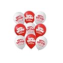 HK balloons Rubber Husband Birthday Balloons Red White Decoration Balloons Birthday Decorations Items For Husband Pack Of 30