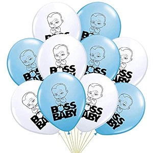 hk balloons rubber pack of 30 boss baby themed birthday decoration balloons -boss baby birthday decorations items for blue and white themed birthday decorations balloons
