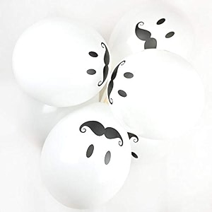 hk balloons pack of 30 funny moustache balloons latex white stag night amp party balloons printed white mustache