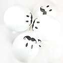 HK balloons® Pack of 30 Funny Moustache Balloons Latex White Stag Night &amp; Party Balloons (Printed White Mustache)