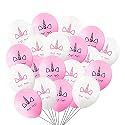 HK balloons Rubber Pack Of 30 Unicorn Birthday Balloons Party Decorations 10 Inches Balloons For Party Supplies Favor (Unicorn Themed -2 - Pink &amp; White) (Pack Of 30)