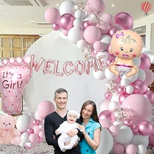 hk balloons pack of 70 welcome baby decoration items combo for baby girl decorations for home naming ceremony decoration kit princess baby party decoration set