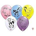 HK Balloons Farm Animal Printed Balloons for Kids Learning Activities, Birthday Party Decorations, Animal Recognition Game Balloons, Preschool &amp; Daycare Educational Balloons, Pack of 30
