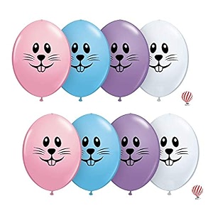 hk balloons printed bunny face birthday decoration rubber balloons bunny face printed balloons pack of 30 multicolor