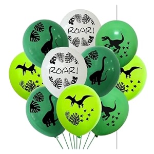 hk balloons dinosaur theme printed balloons pack of 30  jungle theme birthday decoration balloons for kids birthday party baby shower amp dinosaur party supplies