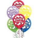 HK balloons Rainbow Printed Happy Birthday Decoration Balloons (Rainbow Printed Happy Birthday Balloons) (Pack of 30 Balloons),Rubber