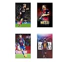 HK PRINTS Lionel Messi Set of 4 Combo Flex Poster for Room (18x24-inch, Waterproof, Rolled) - Multicolour-F-6