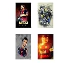 HK PRINTS Lionel Messi Set of 4 Combo Flex Poster for Room (24X36-inch, Waterproof, Rolled) - Multicolour-F-9