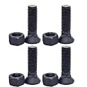 HKAOSDUUH (4 pcs) Blades Cutting Edge Plow Bolts & Nuts 5/8""-11 x 2-1/4"" for Snow Plow Construction Machinery, silver